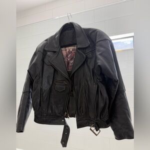 Black Leather Women’s Motorcycle Jacket